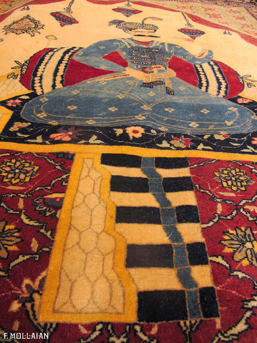 Tapis Pictural Kashan Mohasham « Shah Abbass » n°:37843154